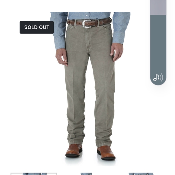 Wrangler Slim Fit Cowboy Cut Sz 38 X 36 Gray NWT - Picture 2 of 9